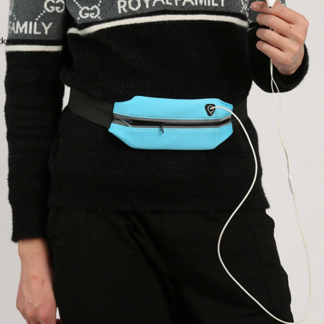 9B 러닝벨트 힙색 가방 핸드폰 스마트폰 자전거 마라톤 수납 벨트, 스카이, 1개