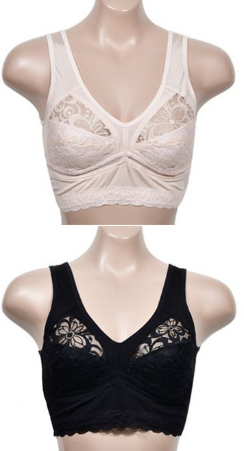 소곳 가볍고 편안한 인견 레이스 노와이어 부직포 런닝형 브라 0075ns