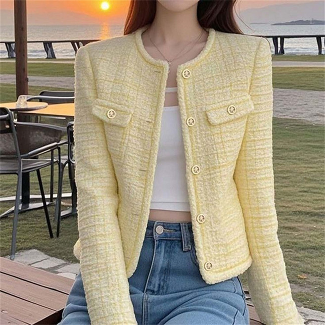 TKX 여성 기본 무지 트위드 자켓 캐주얼 패션 봄 가을 하객룩 오피스룩 블레이저