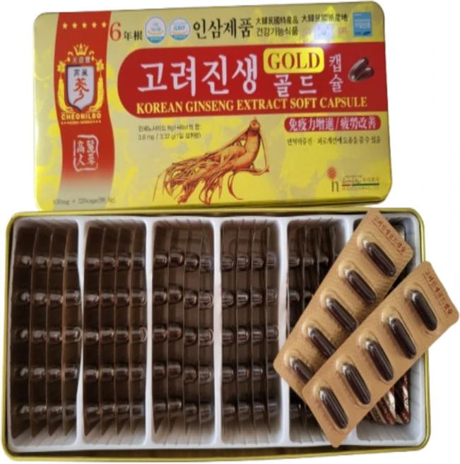 6년근 인삼캅셀 인삼캡슐 고려진생 인삼농축액 120캡슐, 99.6g, 1박스 - 쿠팡