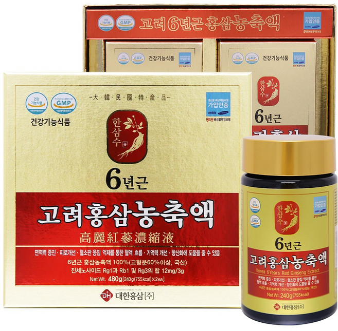 고려 6년근 홍삼농축액, 2박스, 240g