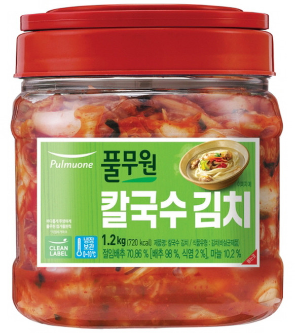 풀무원식품 칼국수 김치 PET 1.2kg, 3개