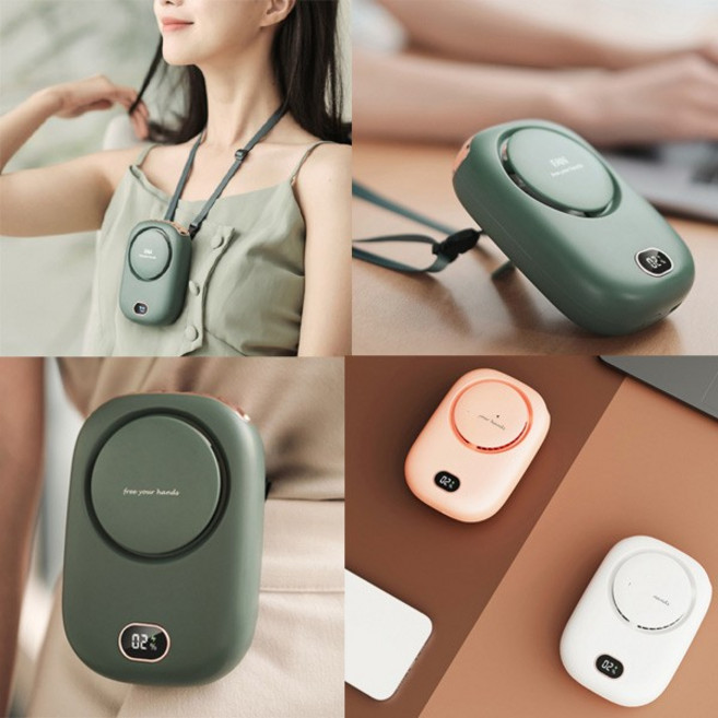 강풍 LED 목걸이 휴대용 핸디 선풍기 - 윈드판다, 상세페이지 참조, 07 목걸이선풍기화이트