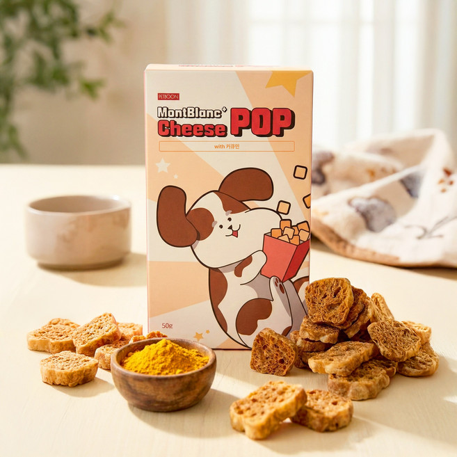 펫분 치즈팝 야크치즈 야크츄 강아지 간식 치즈 쿠키 저알러지 유럽산 프리미엄 우유 커큐민 스낵 몽블랑, 50g, 1개, 몽블랑 플러스 치즈팝