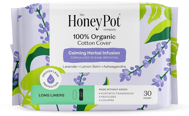 허니팟 100 코튼 커버 진정 허브 인퓨전 라이너 30개 카운트, 30 Count (Pack of 1), Long Liners - 쿠팡