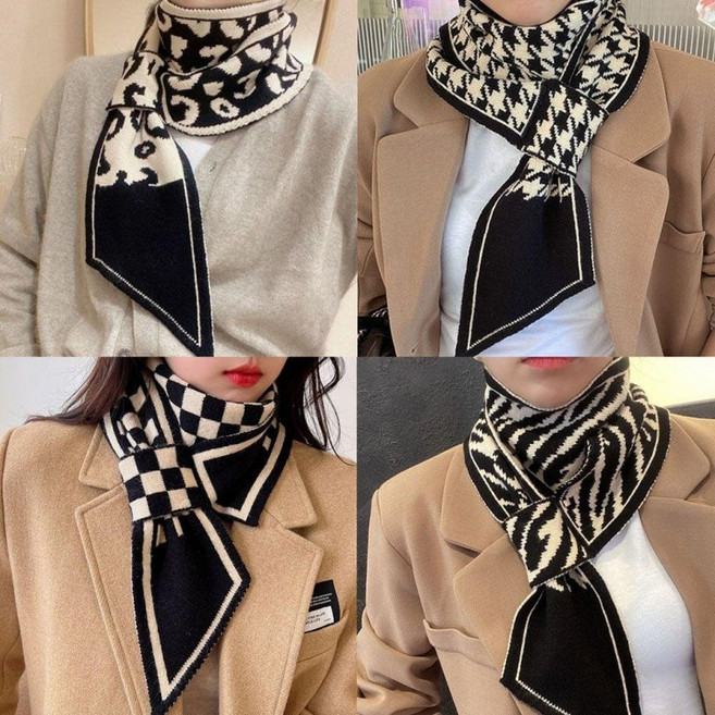 나오유 미니목도리 고리형 니트 양면 스카프 여성용