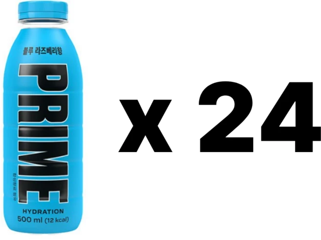 드링크프라임 하이드레이션 블루라즈베리향, 24개, 500ml - 쿠팡