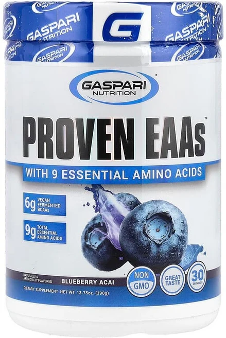 가스파리 뉴트리션 9가지 필수 아미노산이 함유된 Proven EAAs™ 블루베리 아사이 390g(13.75oz) GSN-02659, 1개, 390g - 쿠팡