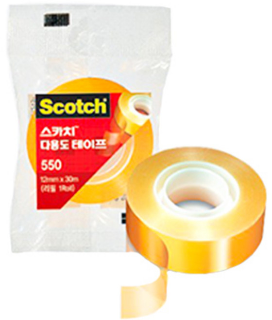 쓰리엠 스카치 다용도테이프 550 리필 12mm x 30m, 혼합색상, 10개