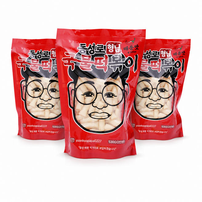 동성로형님떡볶이 국물 떡볶이 밀키트 밀떡 매운맛, 3개, 530g