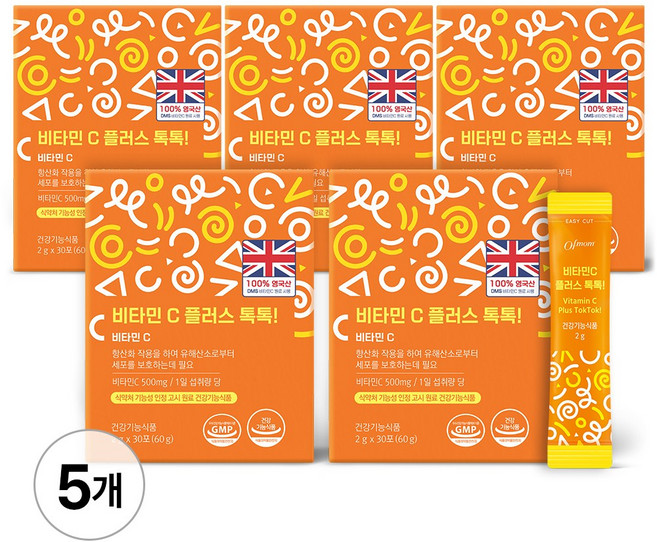 오브맘 비타민C 플러스 톡톡! 30일분, 5개, 30회분