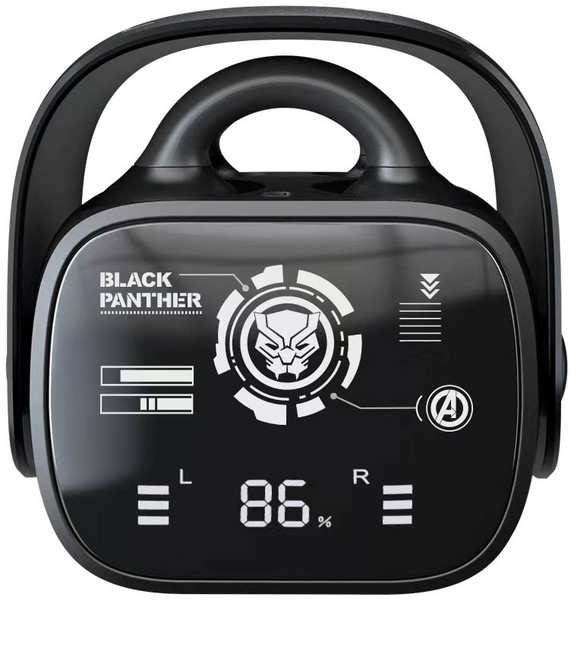 2026新款漫威正版聯名耳夾式藍牙耳機舒適精緻電競無延遲遊戲耳機, 1個, 正版授權黑色黑豹藍牙耳機