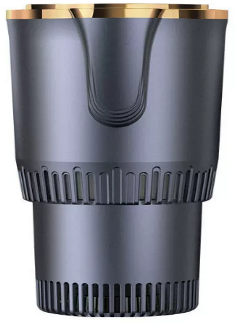 차량용 냉온컵 홀더 차컵홀더 멀티 전기텀블러 자동차용, 퍼플 골드 + 알루미늄 컵 + 홈 충전기, 1개