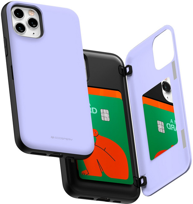 아이폰 심플 마그네틱 카드2장 수납 미러 도어 범퍼 휴대폰 케이스