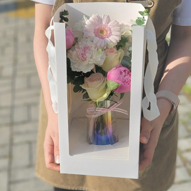 생화 계절 꽃 화병세트 기프트 소, 1개