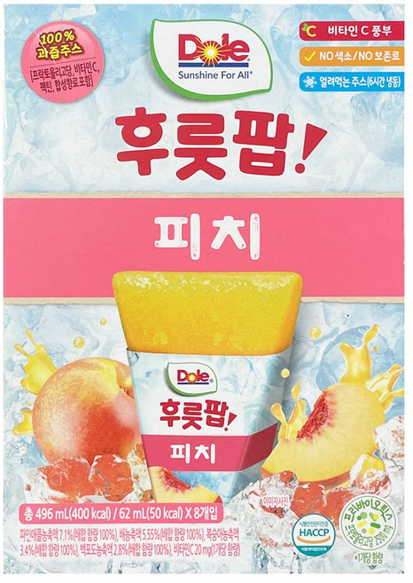 돌 후룻팝 피치 8p, 496ml, 1개