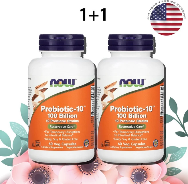 나우푸드 1000억 CFU 프로바이오틱-10 60캡슐, 60정, 2개 - 쿠팡