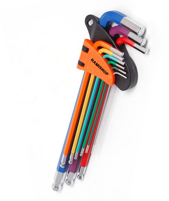 롱볼 컬러육각렌치 L사이즈 9종세트, 1세트