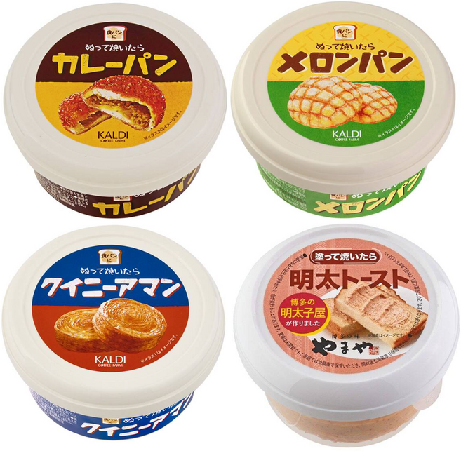 칼디 스프레드 잼 카레 메론빵 퀸아망 멘타이코 4가지맛, 1세트, 110g