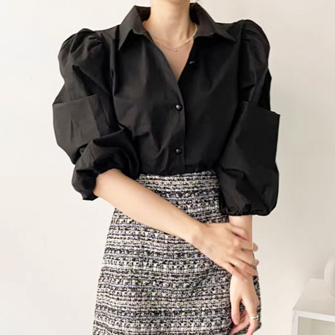 에스알비 퍼프 셔츠 블라우스
