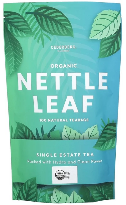Cederberg Tea Co 유기농 쐐기풀 잎 카페인 무함유 천연 티백 100개 135g(4.76온스), 100 개 - 쿠팡