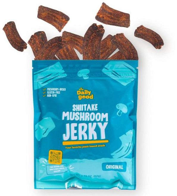 베지터블 비건 과자 스낵 THE DAILY GOOD 데일리 굿 표고버섯 칩 버섯 맛있는 말린 글루텐 프리 간식 저온 진공 튀김 식품 와사비 맛, 저키/ 오리지널, 2.19 온스 (1팩)