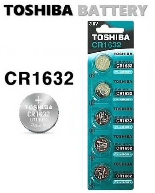 [일반우편발송] 도시바 CR1632 리튬전지 3V 키배터리, 1개, 5개입