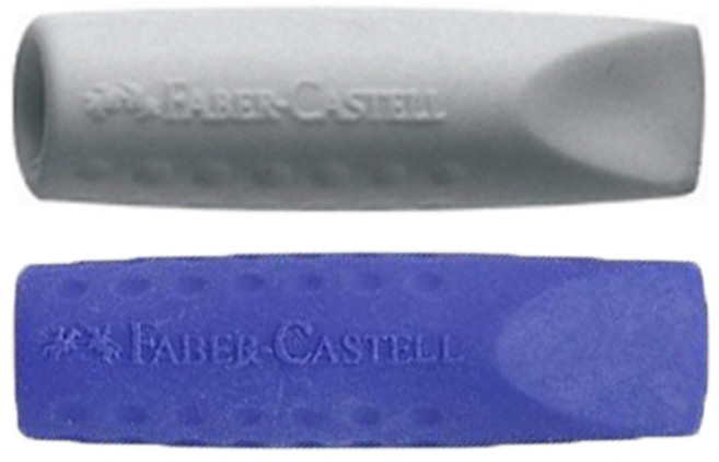파버카스텔 그립 2001 지우개 캡 컬러 2pcs, 그레이/블루