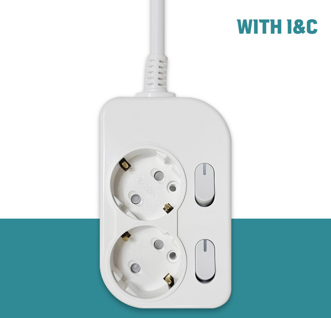 위드아이엔씨 국산 과부하차단 개별 스위치 멀티탭 2구 WI-MC21623, 1개, 10m