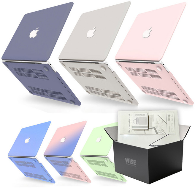 와이즈 맥북에어 M3 13인치 컬러 케이스 + 투명 키스킨 + 어댑터 케이스, 라이트 그레이, 1개