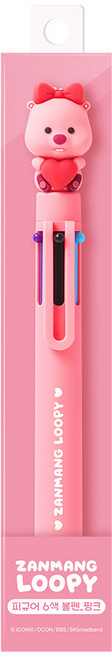 잔망루피 피규어 0.7mm 6색 볼펜 (핑크), 핑크, 1개