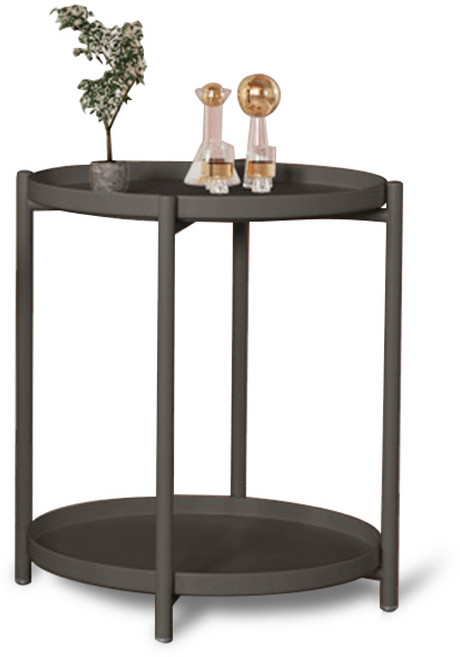 디모어 북유럽풍 모던감성 2단 원형 테이블, 블랙