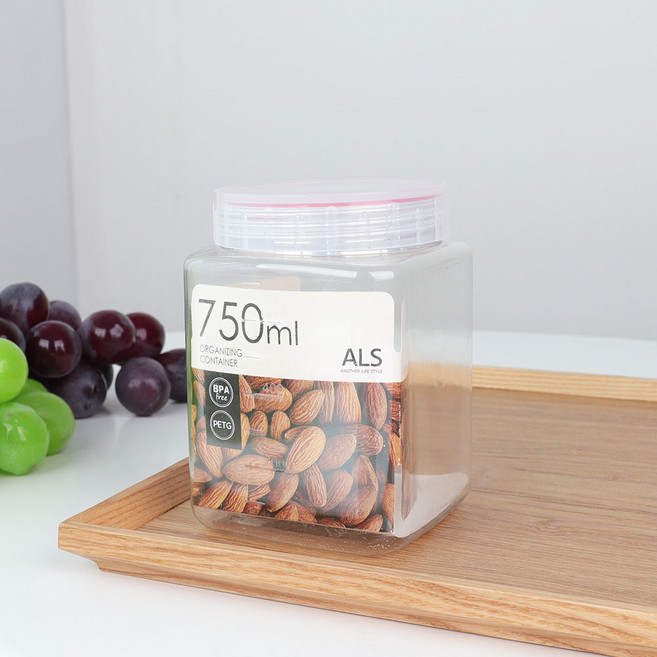 냉장고 정리 용기 냉동실 플라스틱 잡곡통 시리얼 통 AA 750ml(list, 1개