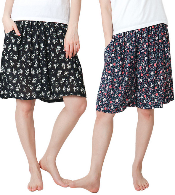 1+1 폭스 냉감 5부 잠옷바지 2종 E6 여성용