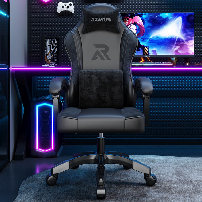 엑시론 높이 각도 조절 가능 게이밍 의자, 블랙