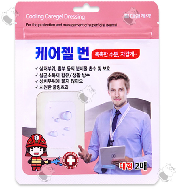 (주)대일제약 화상엔 케어젤드레싱 하이드로겔 드레싱 (대형 2매입), 2개입, 1개