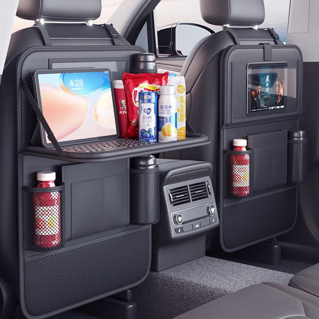 하우쏠 차량 뒷좌석 정리 테이블 수납함, 블랙, 1개