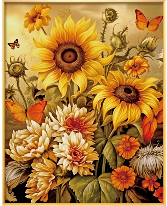 씨엘 보석십자수 개인소장용(작품용) 집들이 고급선물 격이 다른 원터치 프리미엄액자 40*50cm 부엉이 해바라기, KS004-축복한 사랑, 1개