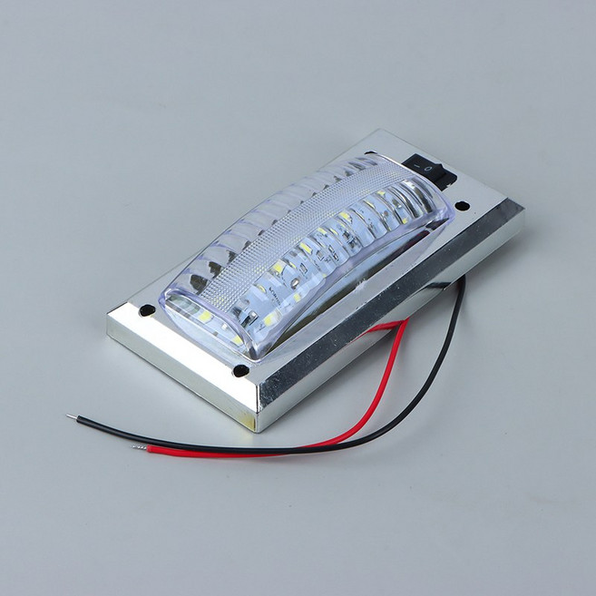 LED 12V-24V 패널 라이트 자동차 인테리어 독서 램프 밴 트럭 RV 캠핑카 조명 스위치 켜기 용 고휘도 캐빈, [01] Silver, 1개