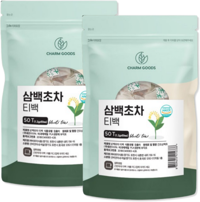 참좋은 국내산 건조 삼백초 차 티백 청가물없이 100% 원물, 60g, 50개입, 2개