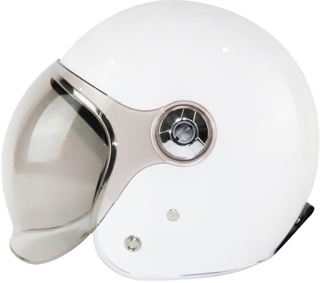 ninja 復古3/4罩泡泡鏡安全帽, 白