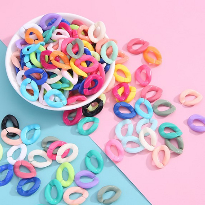 (20개) 꽈배기형 컬러 아크릴토이체인, [E05-2]파랑(20개), 1개