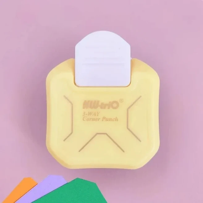 3-in-1 코너 라운더 트리머 스크랩북킹 펀치 R7 미니 원형 R4 커터 R10mm, 1개, 노랑