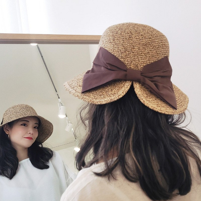 제이제이나인 SH12 여름 밀짚 벙거지 비치 모자