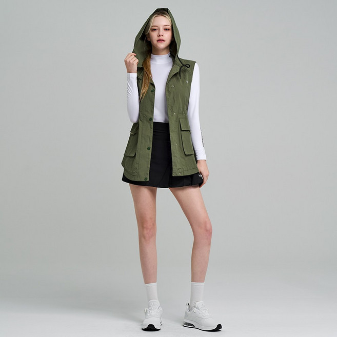 다운블로우 여성 아웃도어 바람막이 포켓 후드 베스트 DBC 1912W