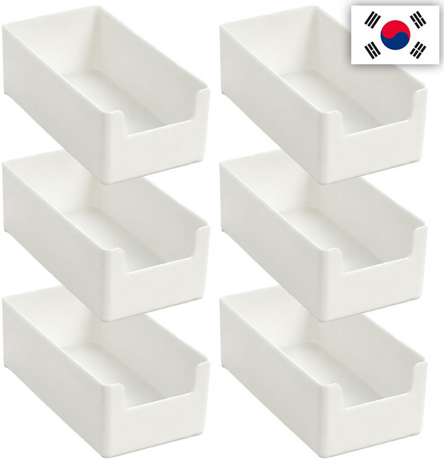 한누네 국내생산 다용도 욕실 정리함, 화이트, 6개