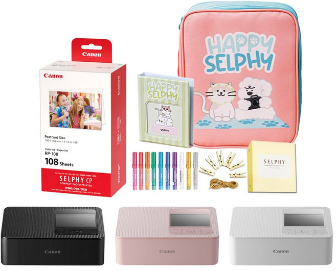 캐논코리아 정품 판매자 [글로리스] 캐논 셀피 CP1500+RP-108 인화지+[글로리스]포토라인+미피펜+셀피 앨범+한정판 봄 패키지 세트_RP108 휴대용+거치용, CP1500[핑크]