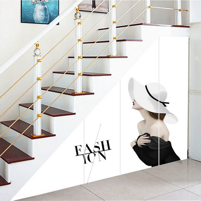 다락방 패브릭포스터 복층 계단 가림막 커튼 덮개 가리개