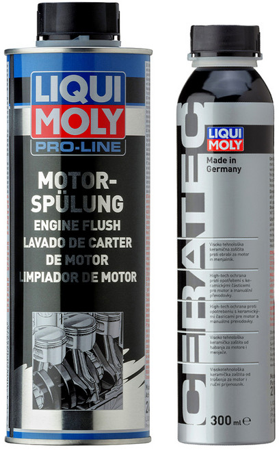 리퀴몰리 엔진관리 오리지널 세트 프로라인 엔진 플러싱 500ml + 세라텍 300ml 가솔린 디젤 엔진코팅제, 1개