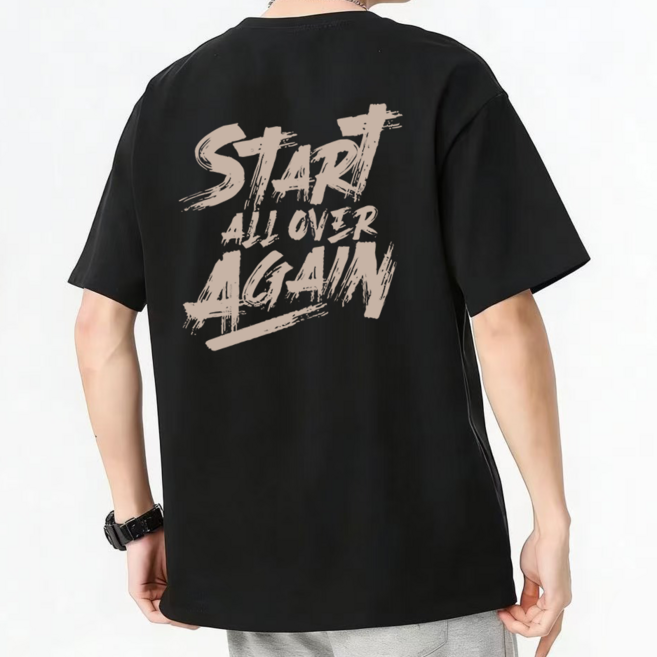 훌룰루 100%순면 남자 프린팅 반팔티셔츠 오버핏 고급 박스티 빅사이즈 G7321